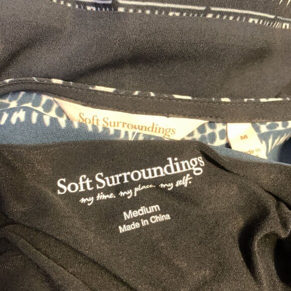 Soft Surroundings Navy & Multicolored Print Shift Dress w/Slip, Size Medium - Picture 6 of 7